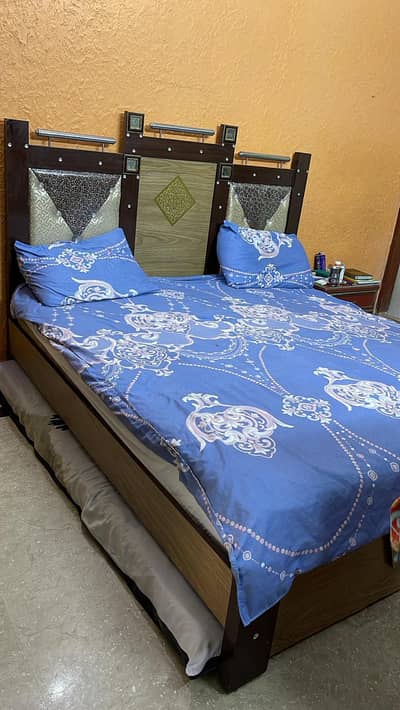 Bed and dressing table and walldraw
