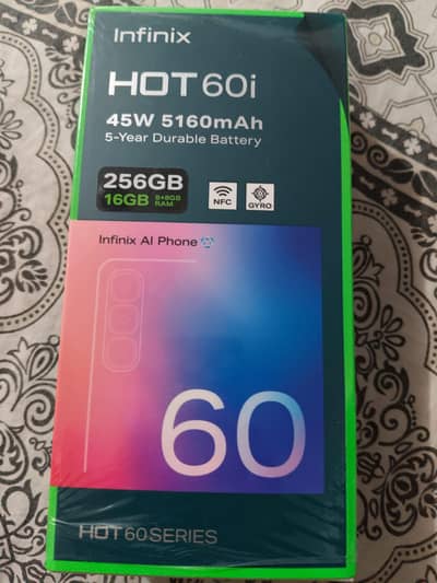Infinix hot 60i 8+8/256 full box 11 month warranty 10/10 only sale