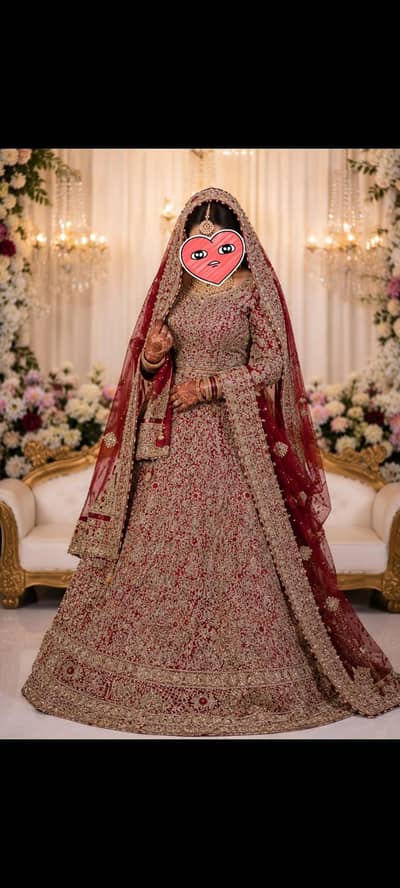 Heavy Maroon Bridal Lehenga For Sale