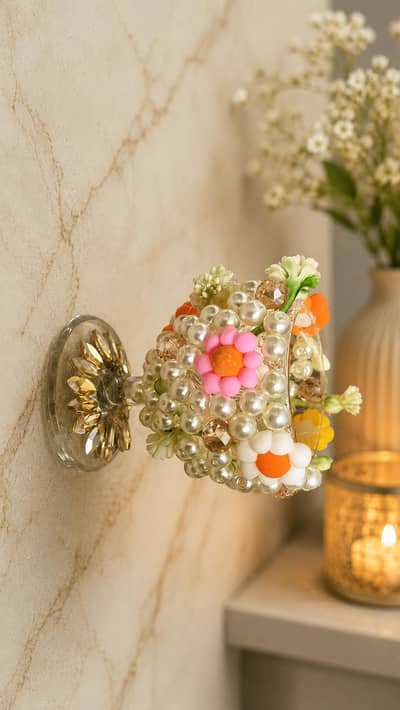Handmade Pearl Blossom Mini Glass | Decorative Gift Item