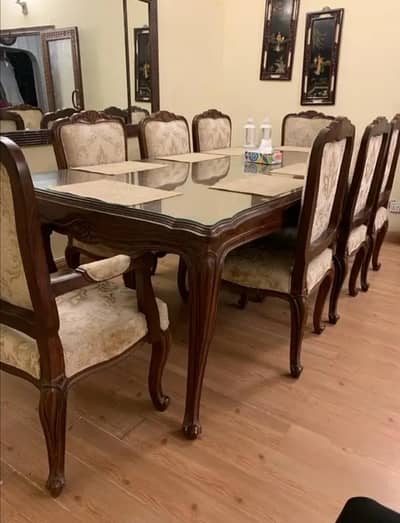 Dining table and Eight chairs