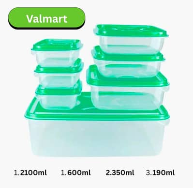 Food container, Food Storage, 7pcs Food Containers, Plastic airtight ,