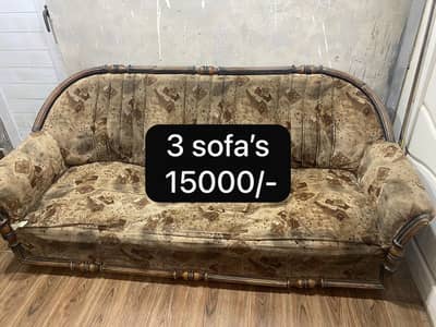 Sofa set + fridge + computer table available for sale