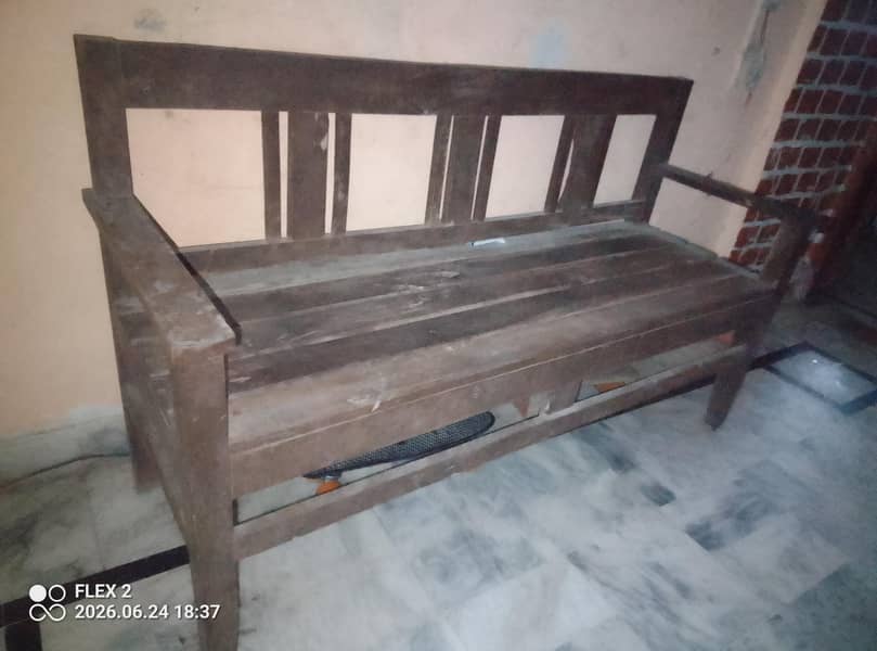 wooden bench full size solid 1