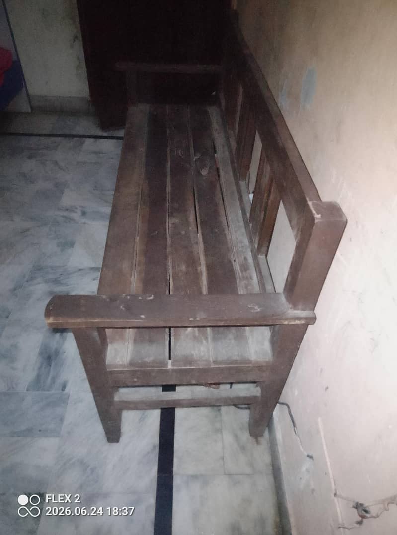 wooden bench full size solid 2