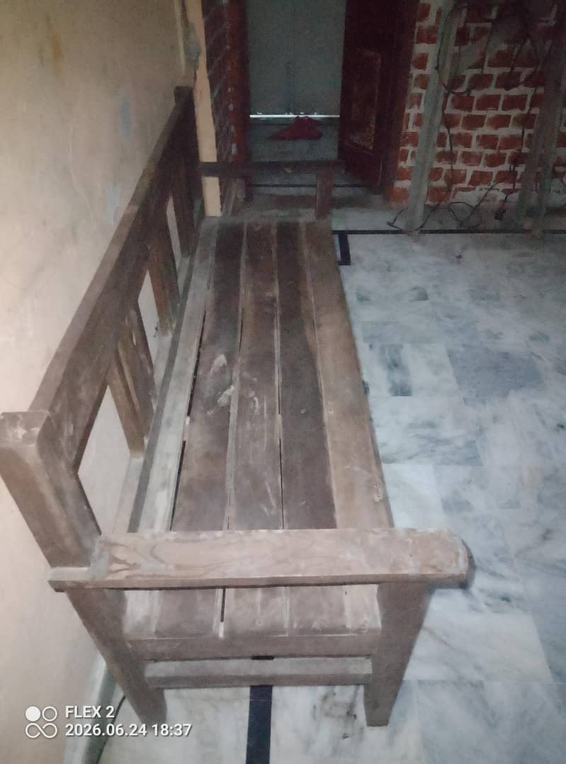 wooden bench full size solid 3