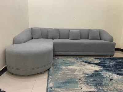 Modern L Shape Corner Sofa – Light Grey