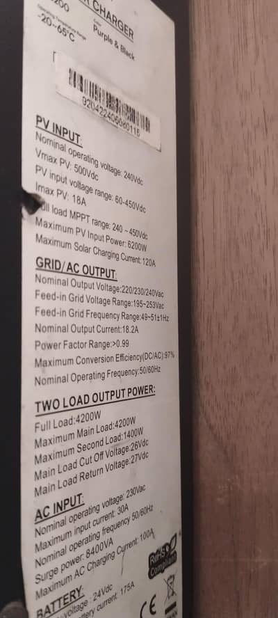 Solan inverter pv 5000////3.5kv///