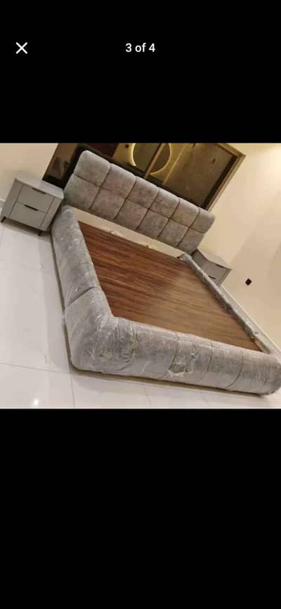 brand new bed without side tables