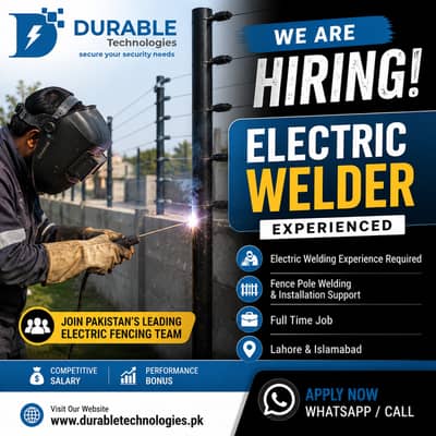 Electric Welder Required – Lahore & Islamabad | Full Time Job