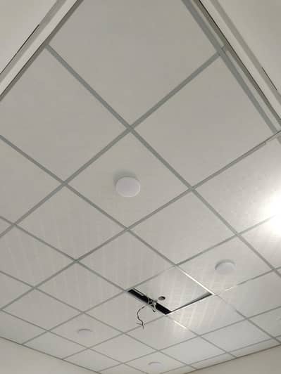 Ceiling 2x2-Office ceiling design-Gola border-Spanish work-Pop ceiling
