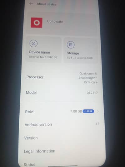 One Plus Nord N200 5g 4/64