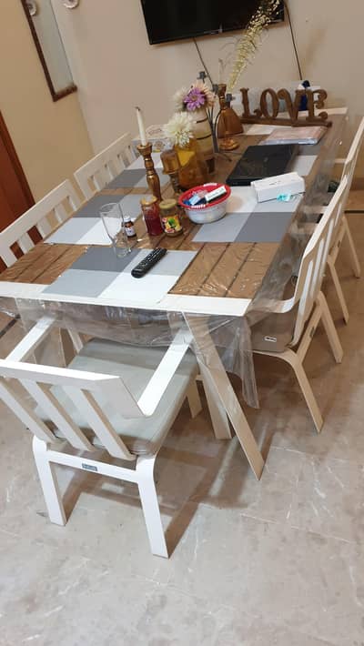 Imported Pure Almunium Branded "PARKALIA" DINNING TABLE WITH CHAIRS