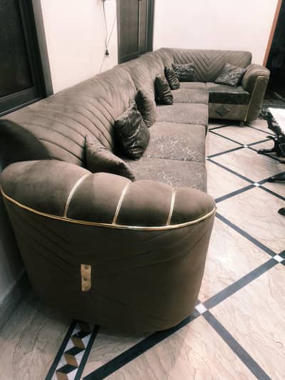 L shaped camel colour brand new
