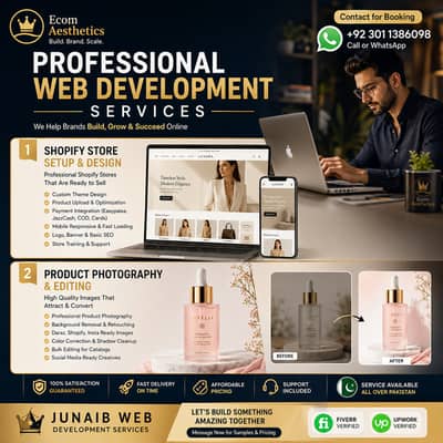 Shopify website development/Professional web developer/Web design