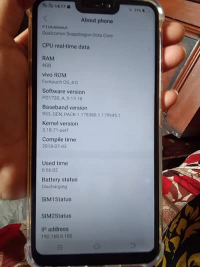 Vivo Y85 4GB RAM 64GB memory