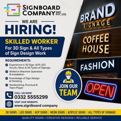 Skilled Signboard Fabricator & Installer