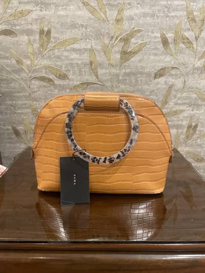 Zara crossbody bag with tortoise shell handles