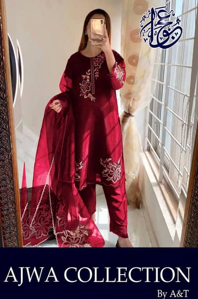 Zorri Embroidered Border Cutwork 3pcs Suit
