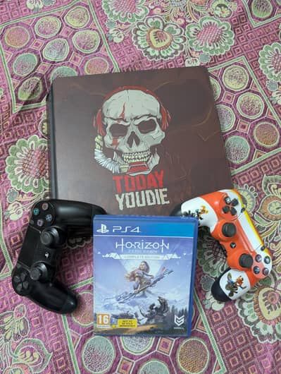 Ps4 slim jailbreak 1tb 9.0 update with 2 controller and 1 disc