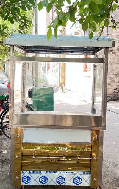 Premium Stainless Steel Shawarma & Burger Food Cart