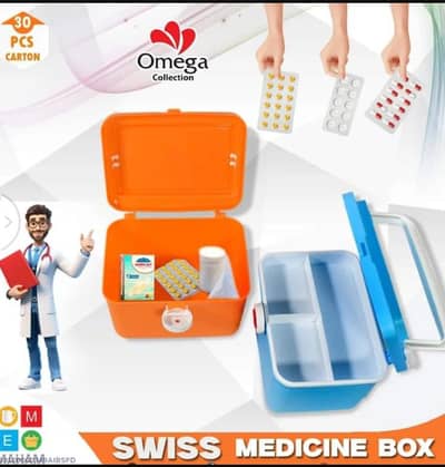 Large Swiss-Style Medical Box-Organise for First Aid Kit ,Pills etc;