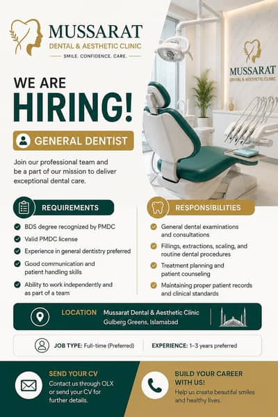 General Dentist - Gulberg Greens Islamabad