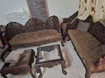 3 seaters sofa set made with sheesham wood for sale