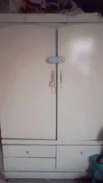 my white colour big wood pure  cupboard. . . 10/9 condition