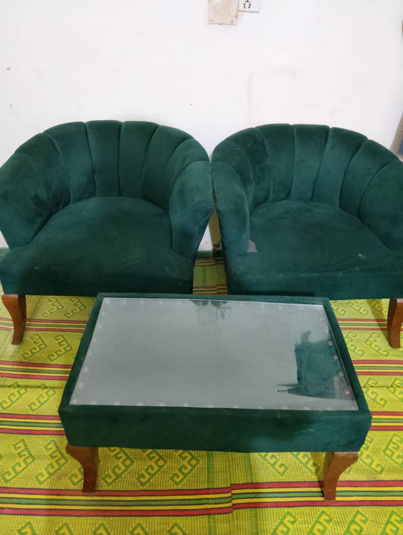 2 sofa set one table 1
