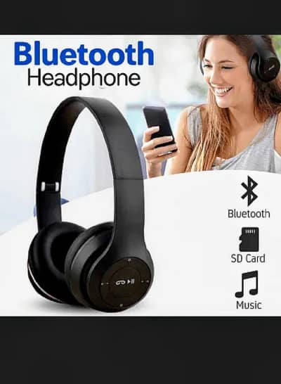  Black Wireless Headphones | Deep Bass Sound  and long battery |