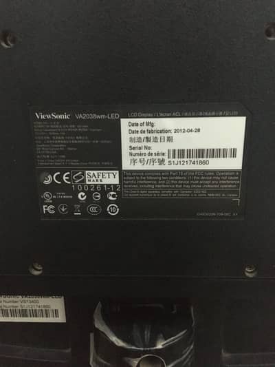 ViewSonic 20 inch lcd for sale