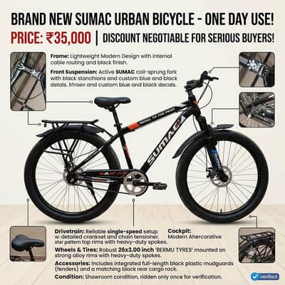 Brand New SUMAC Bicycle for Sale – Used Only For 1 Day