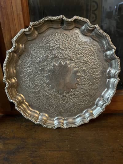 Engraved decorative vintage tray