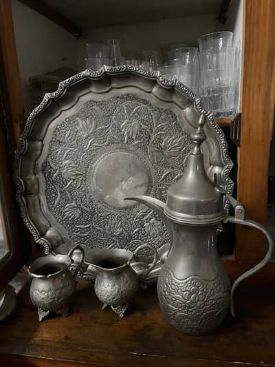 Vintage tea pot, sugar pot , milk pot