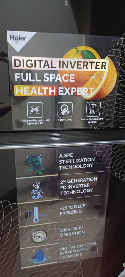 haier invertor black colour refrigerator touch setting system