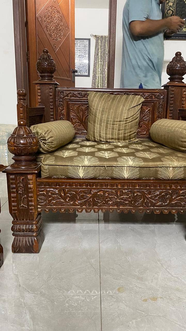 Solid Sheesham Wood Sofa Set 4