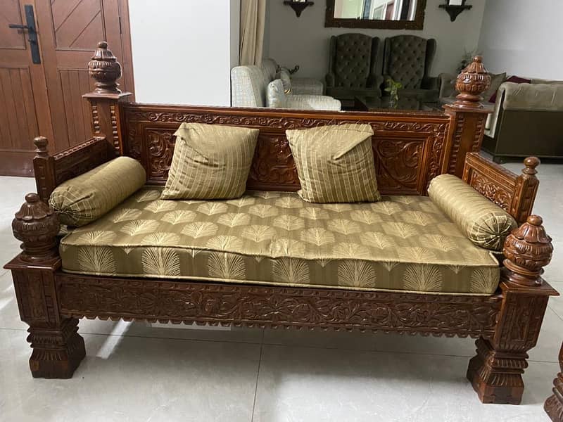 Solid Sheesham Wood Sofa Set 7