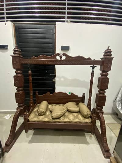 Luxury Hand-Carved Sheesham Wood Jhula Swing