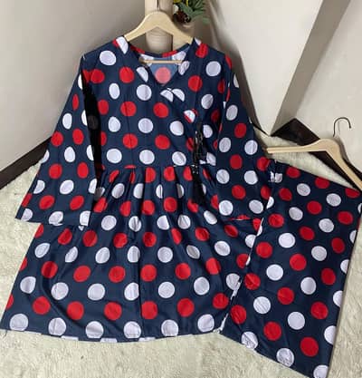 Girls printed frock suit