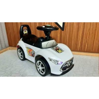 Yellow Mercedes Style Kids Driving Car With Lightning