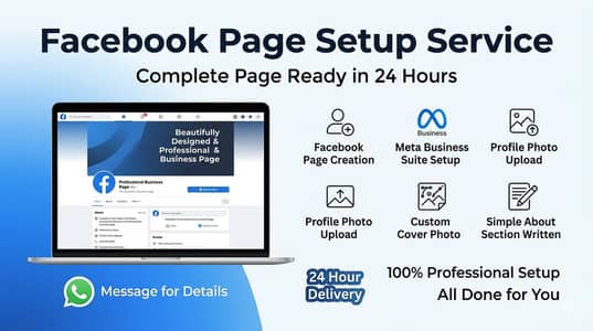 ALL-IN-ONE FACEBOOK PAGE SETUP SERVICE ( WHATSAPP: 03349678920)