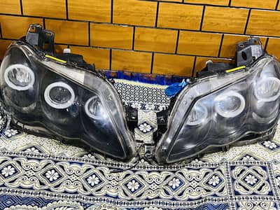 Toyota Mark X Custom Headlights with LED Angel Eyes (Pair)