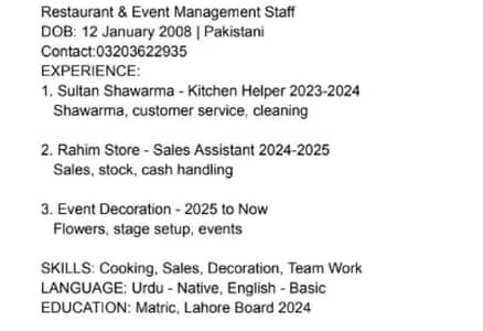 need a job