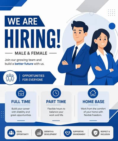 We are hiring staff male & female.