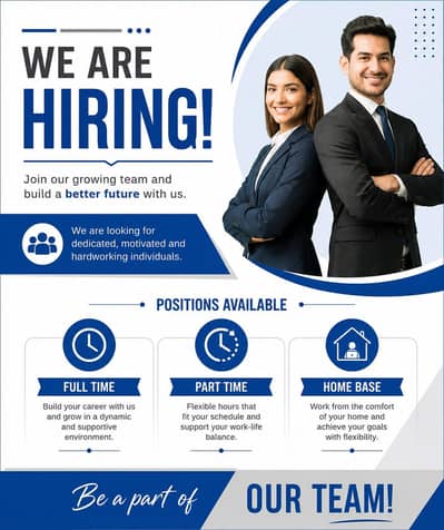 we are hiring staff male and female