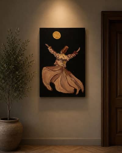 - Whirling Dervish Sufi Dancer Under Moon | Spiritual Wall Art