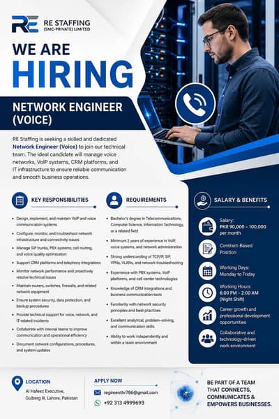 Network Engineer Voice Job|| Jobs , IT Jobs