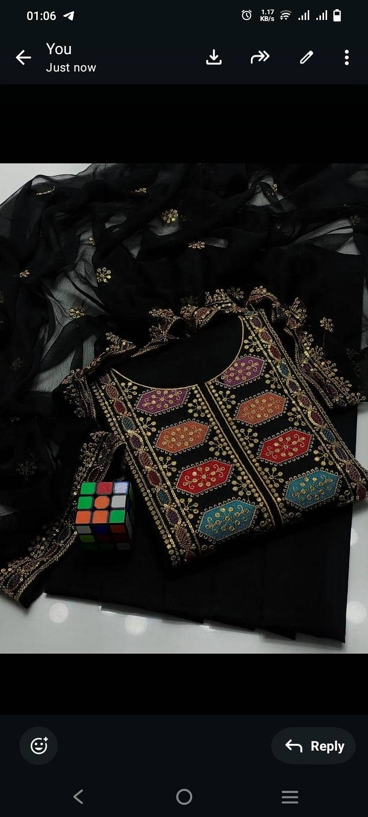 Black Sequin Embroidered 3-Piece 1
