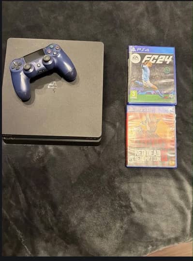 PS4 Slim 500GB + Controller + 2 Games + All Cables
